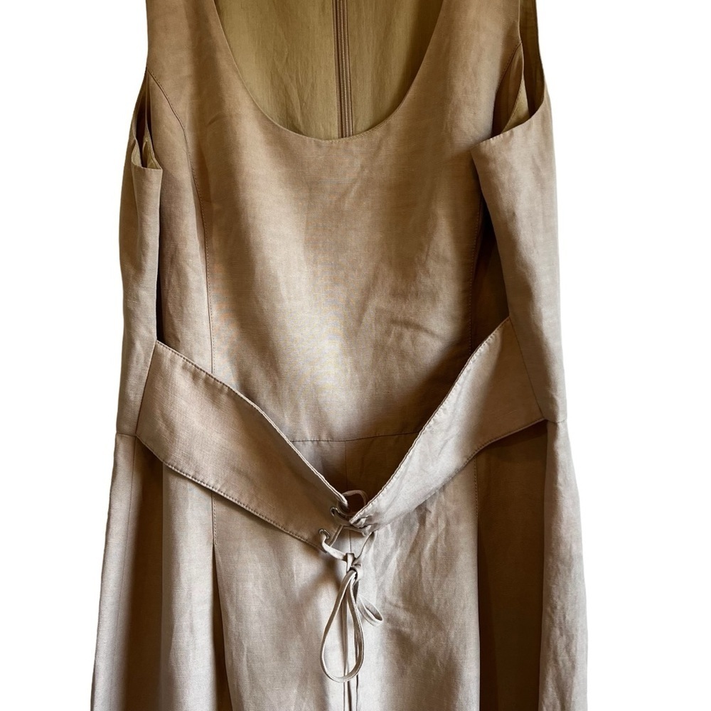 Club Monaco Beige Sleeveless Linen Blend Jumpsuit - Picture 8 of 16